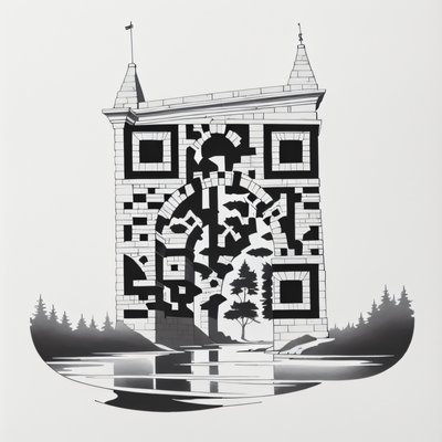 Stone Arch Bridge Ink Tattoo QR Code Art