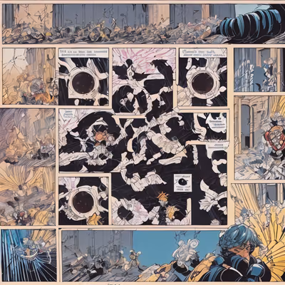 Ruined City Comic Panels QR Code for Posters — image 1