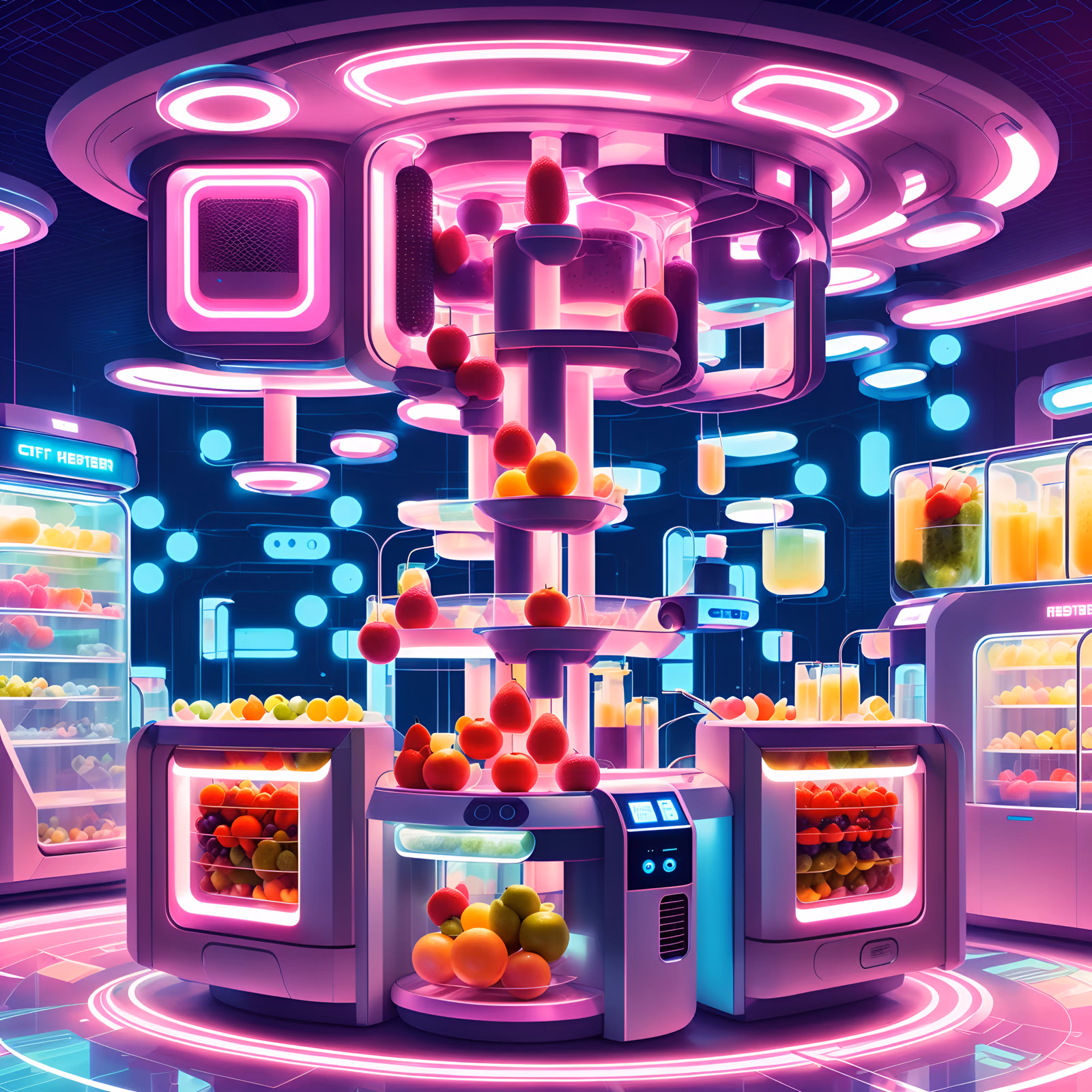 Retrofuturist Smoothie Bar Neon QR Code for Restaurant Menus — image 1