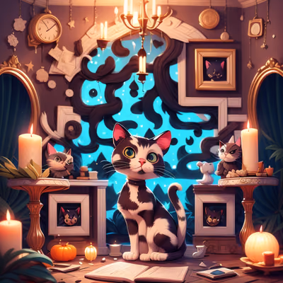 Witch's Cat Victorian Room QR Code for Posters — image 1