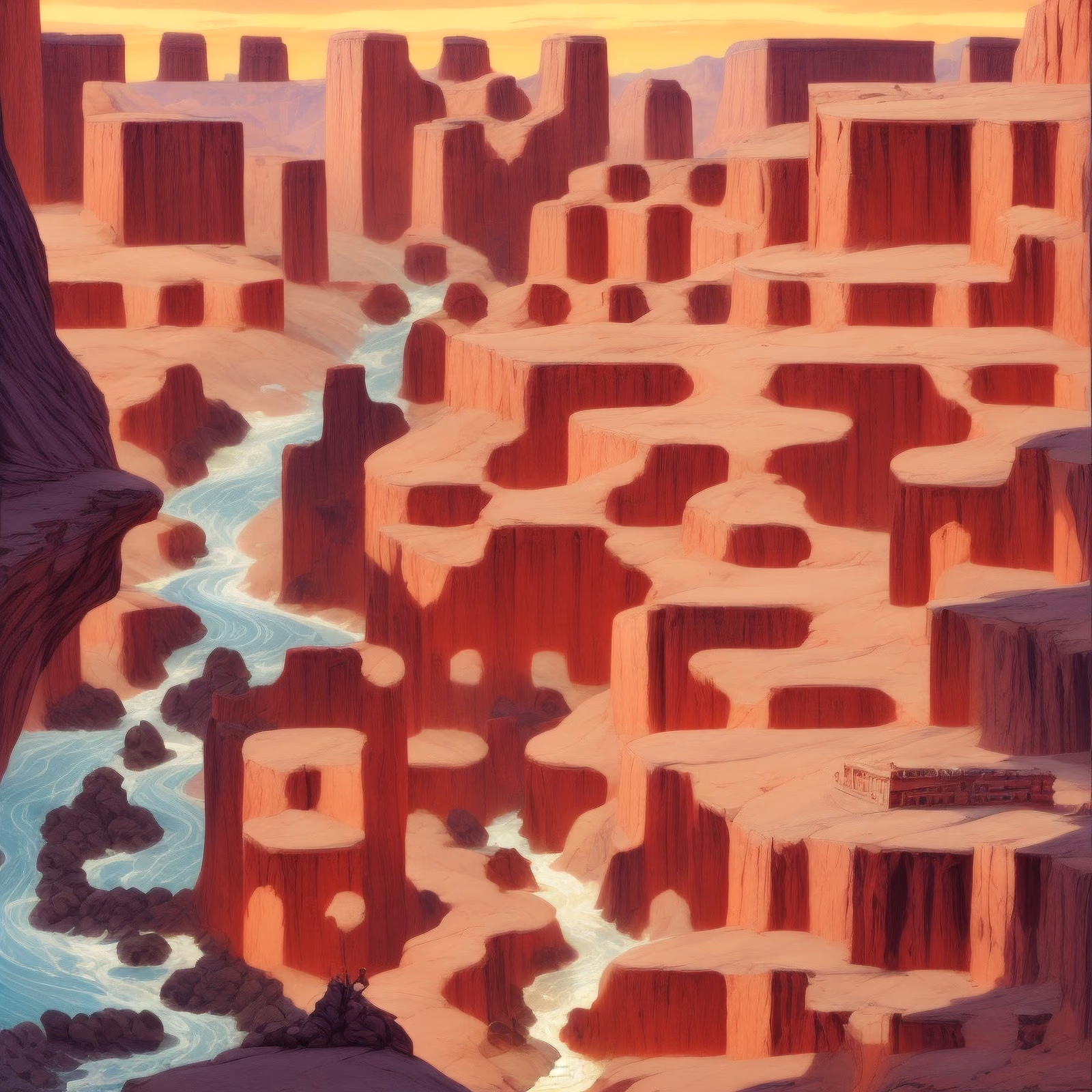 Red Rock Canyon River Matte QR Code Art — image 1