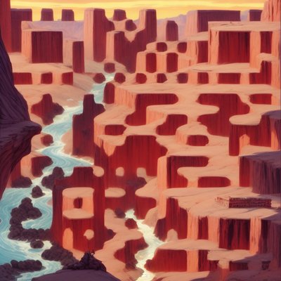 Red Rock Canyon River Matte QR Code Art