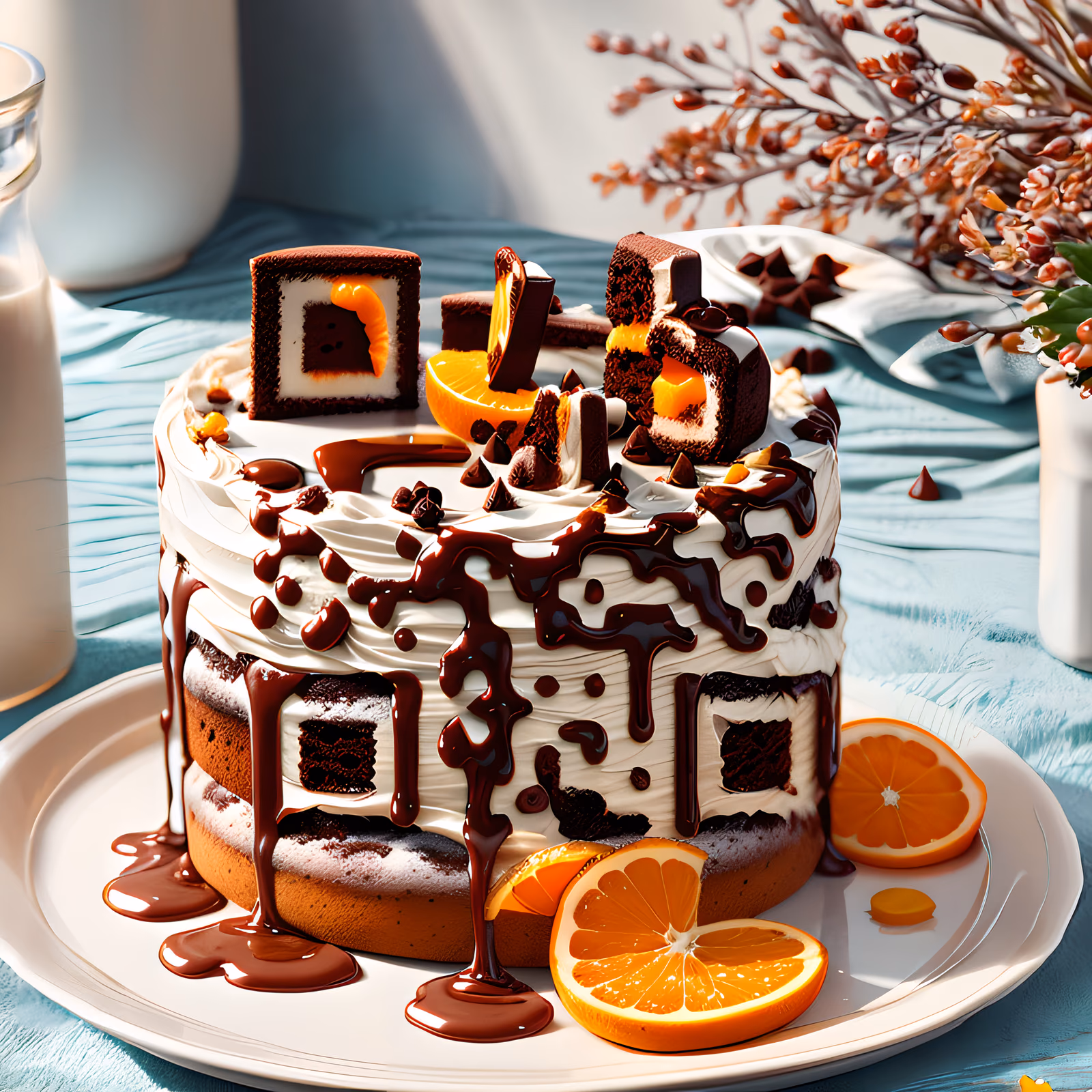 Chocolate Orange Cake Food Photography QR Code for Restaurant Menus — image 1