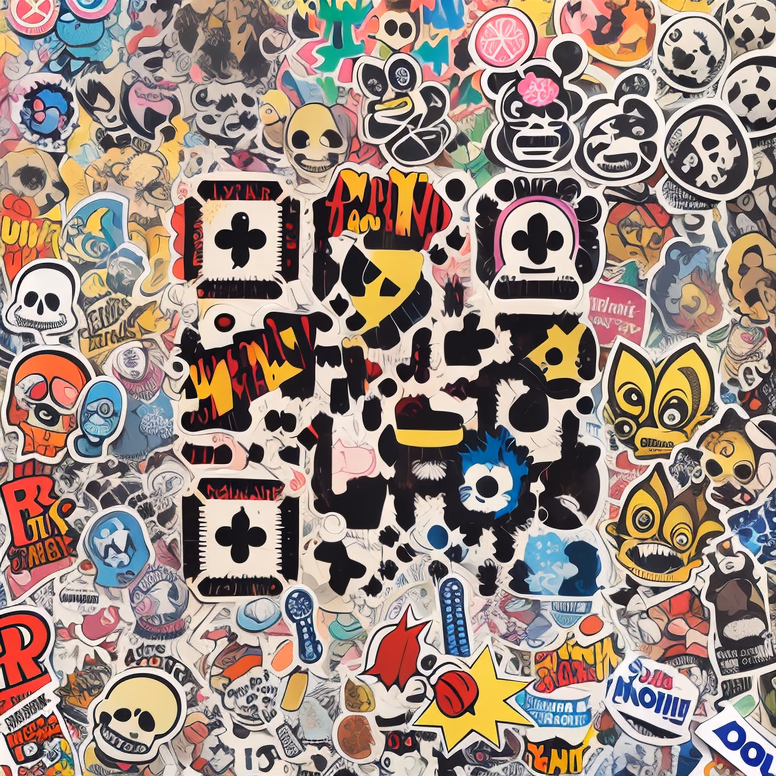 Sticker Bomb Skulls Grunge QR Code for Stickers — image 1