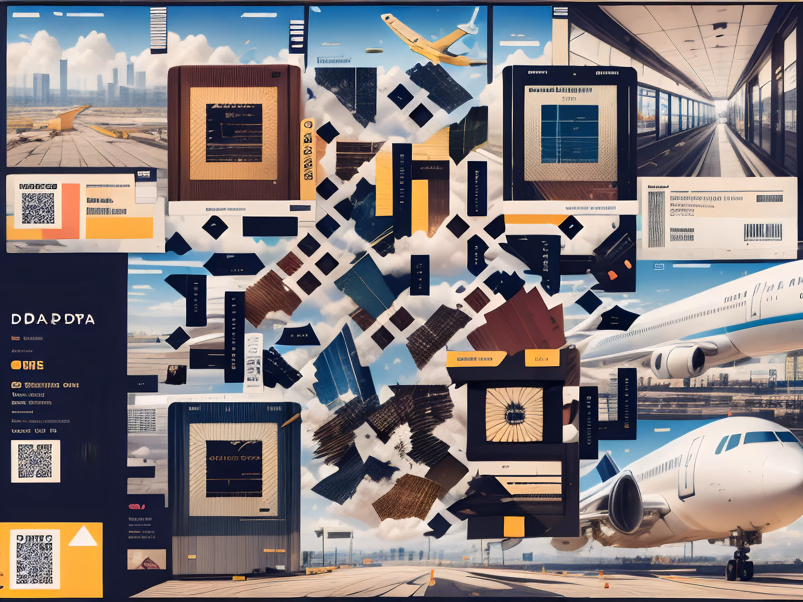 Airport Travel Collage QR Code for Posters — image 1