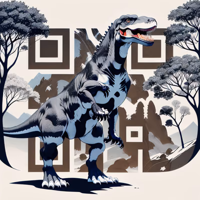 Tyrannosaurus Rex Vector Illustration QR Code for Posters — image 1