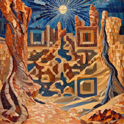 Surreal Desert Dunes Mosaic QR Code Art — image 1