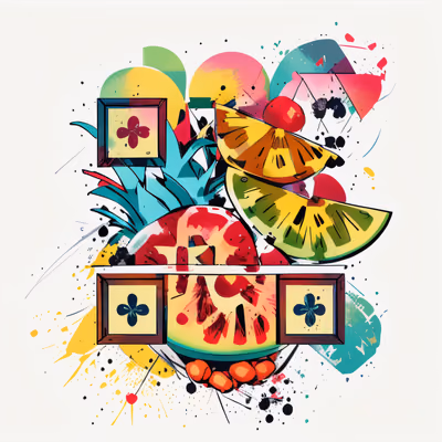 Abstract Fruit Vector QR Code for Stickers — image 1