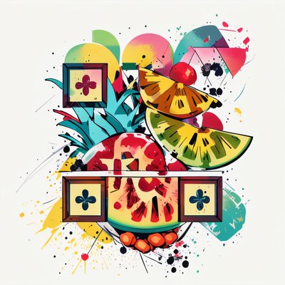 Abstract Fruit Vector QR Code for Stickers