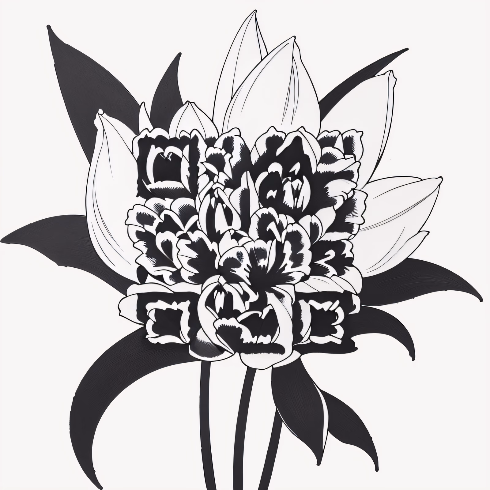 Tulip Bouquet Ink Tattoo QR Code for Temporary Tattoos — image 1