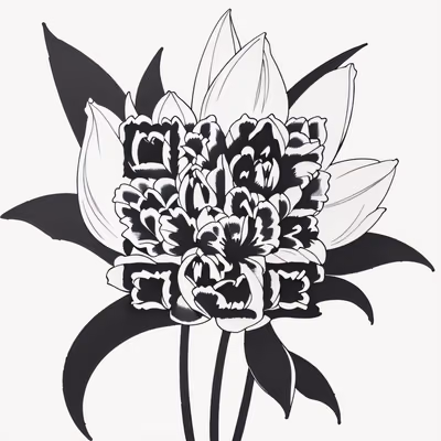 Tulip Bouquet Ink Tattoo QR Code for Temporary Tattoos — image 1