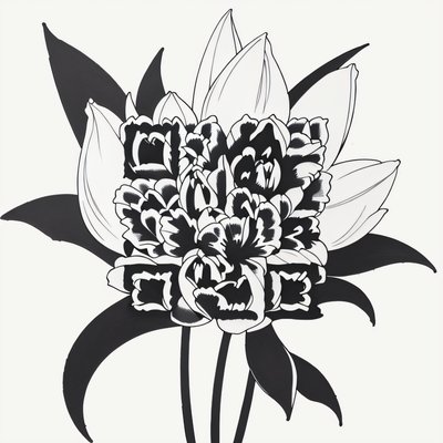Tulip Bouquet Ink Tattoo QR Code for Temporary Tattoos