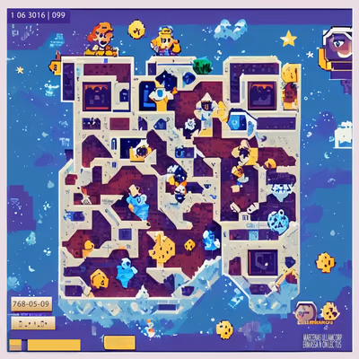 Pixel Game Map Night Sky QR Code for Posters — image 1