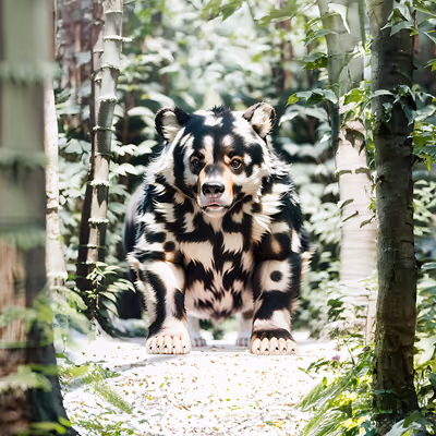 Patchy Bear Forest 3D QR Code Art — image 1