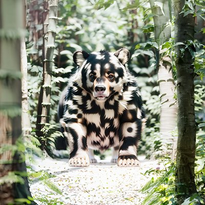 Patchy Bear Forest 3D QR Code Art