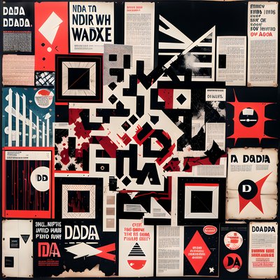 Dada Propaganda Poster Collage QR Code for Posters