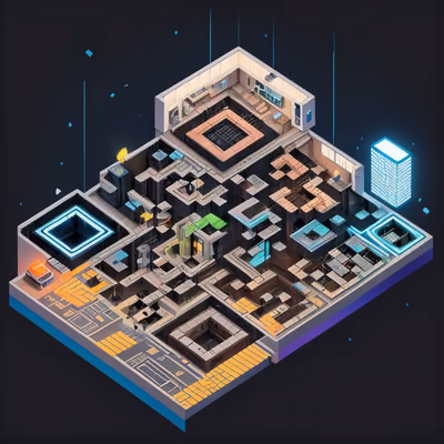 Isometric Underground Bunker QR Code Art — image 1