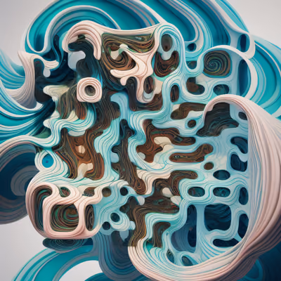 Layered Wavy Teal Abstract QR Code Art — image 1
