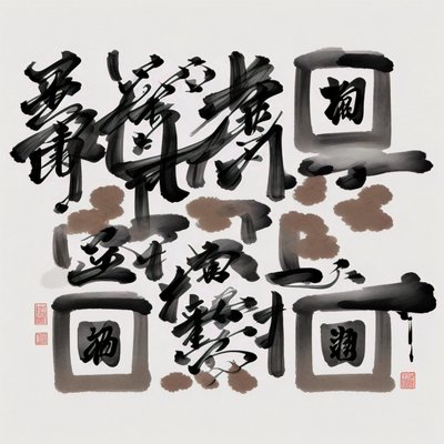 Chinese Ink Brush Calligraphy Symbol QR Code Art