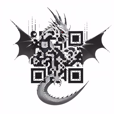 Winged Dragon Ink Tattoo Monster QR Code for Temporary Tattoos — image 1