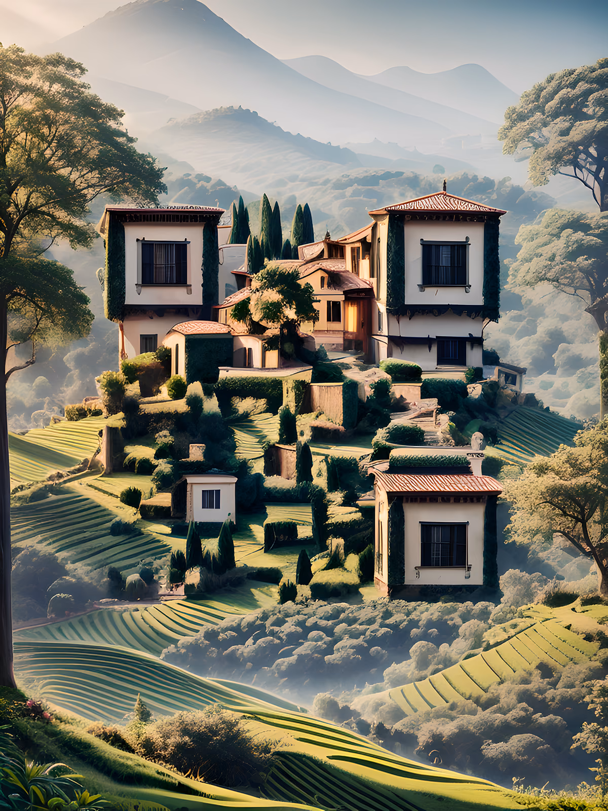 Hillside Villas Landscape Photo QR Code Art — image 1