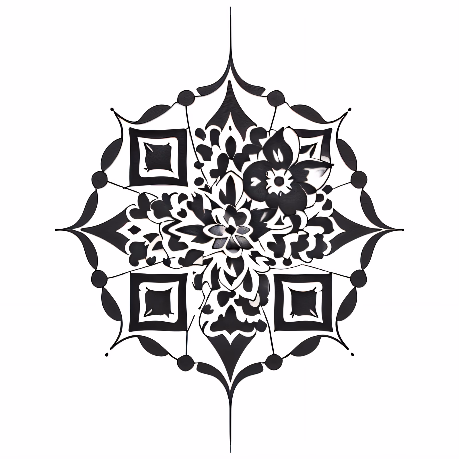 Geometric Flower Mandala Tattoo Flowers QR Code for Temporary Tattoos — image 1