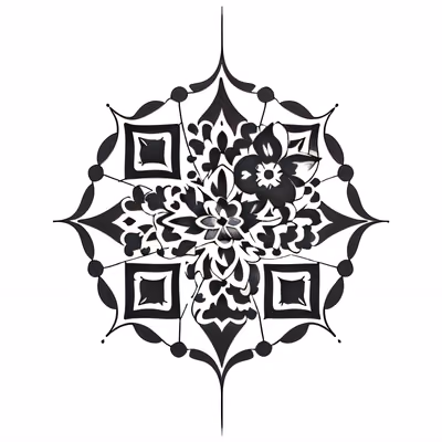 Geometric Flower Mandala Tattoo Flowers QR Code for Temporary Tattoos — image 1