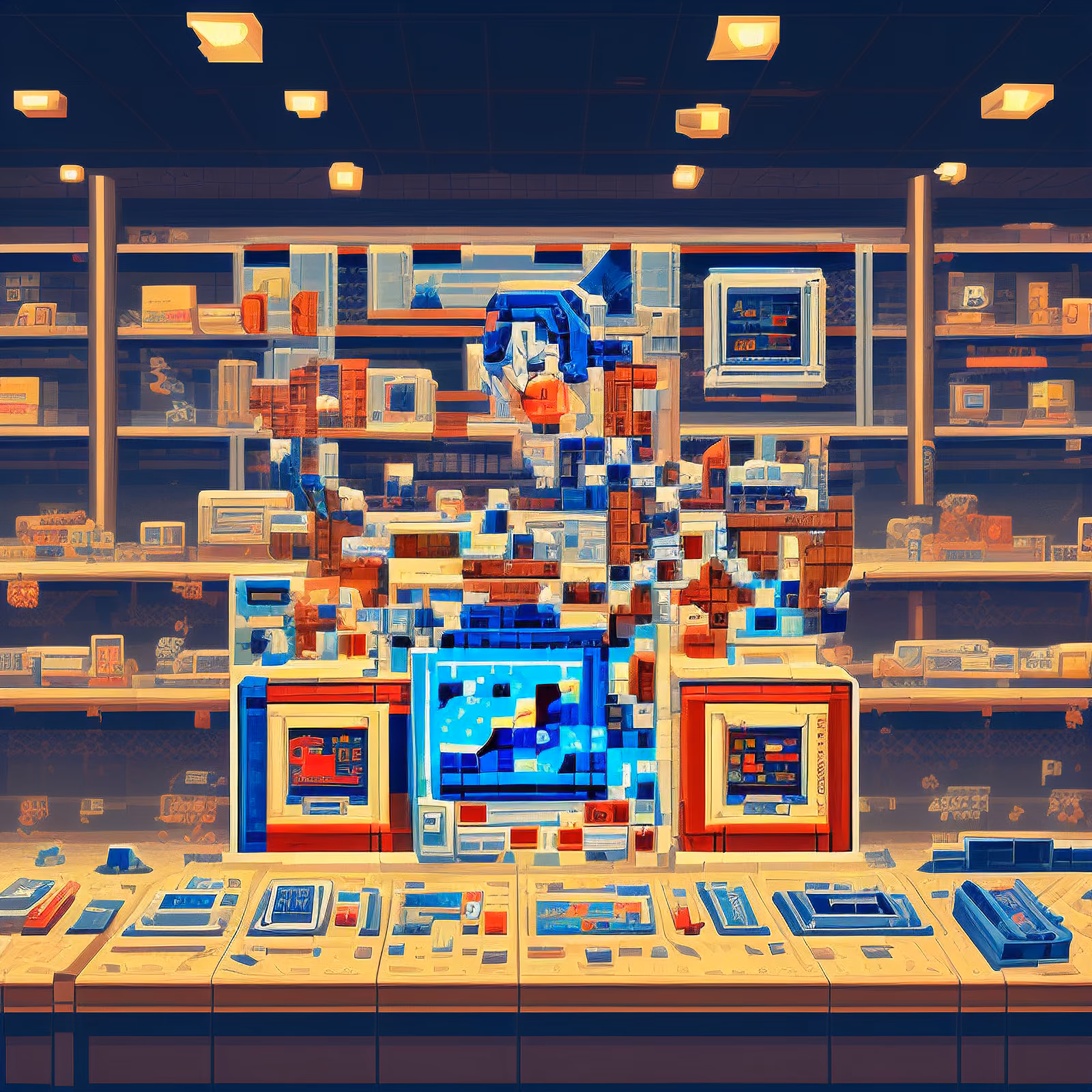 Pixel Art Electronics Store QR Code for Posters — image 1