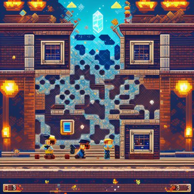 Pixel Mine Brick Buildings Game QR Code for Posters