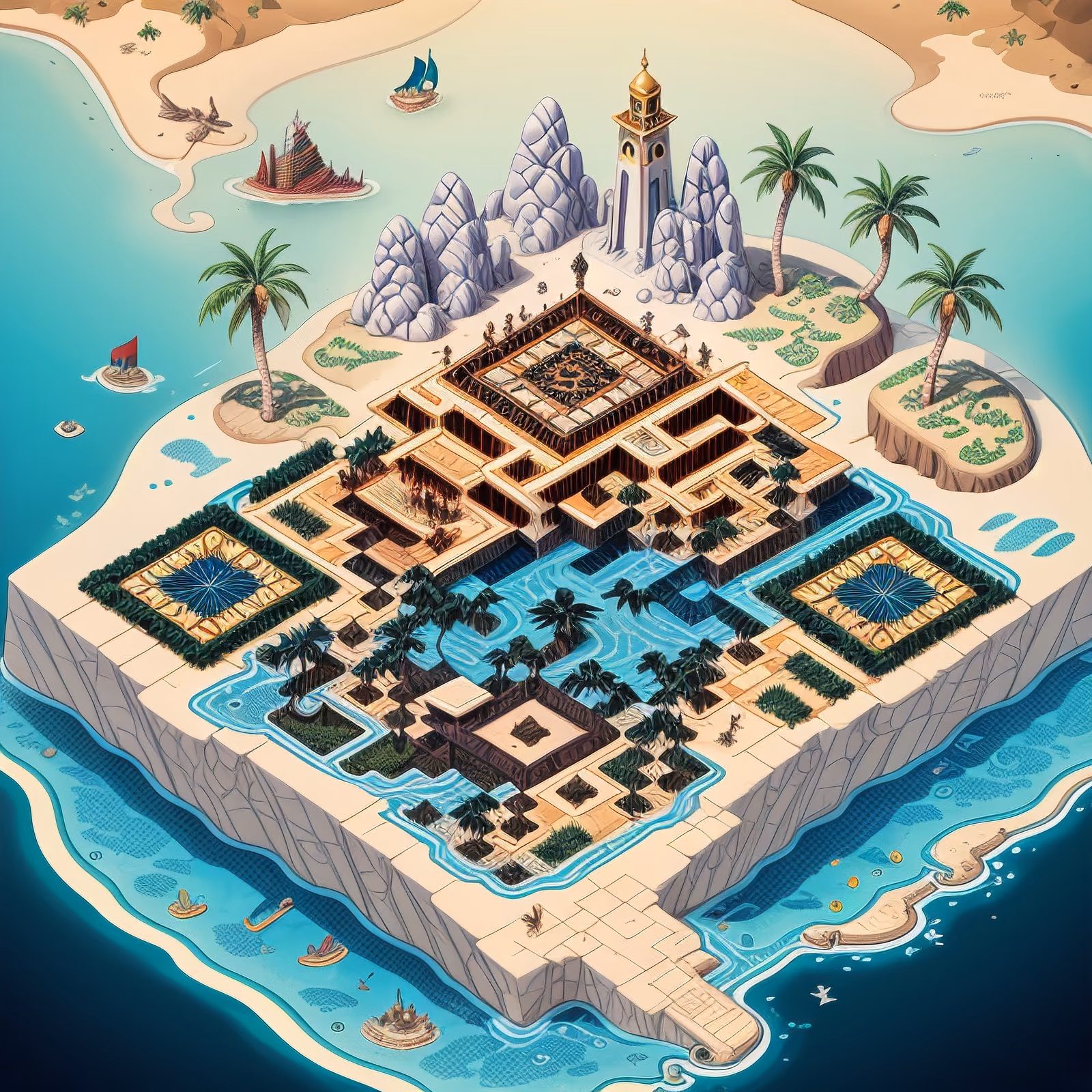 Isometric Pirate Island Map QR Code Art — image 1