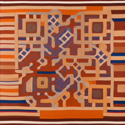 Woven Rug Geometric Textile Pattern QR Code Art — image 1