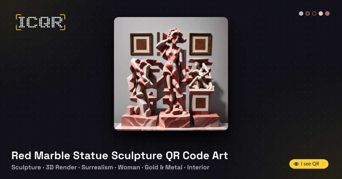 Red Marble Statue Sculpture QR Code Art • ICQR