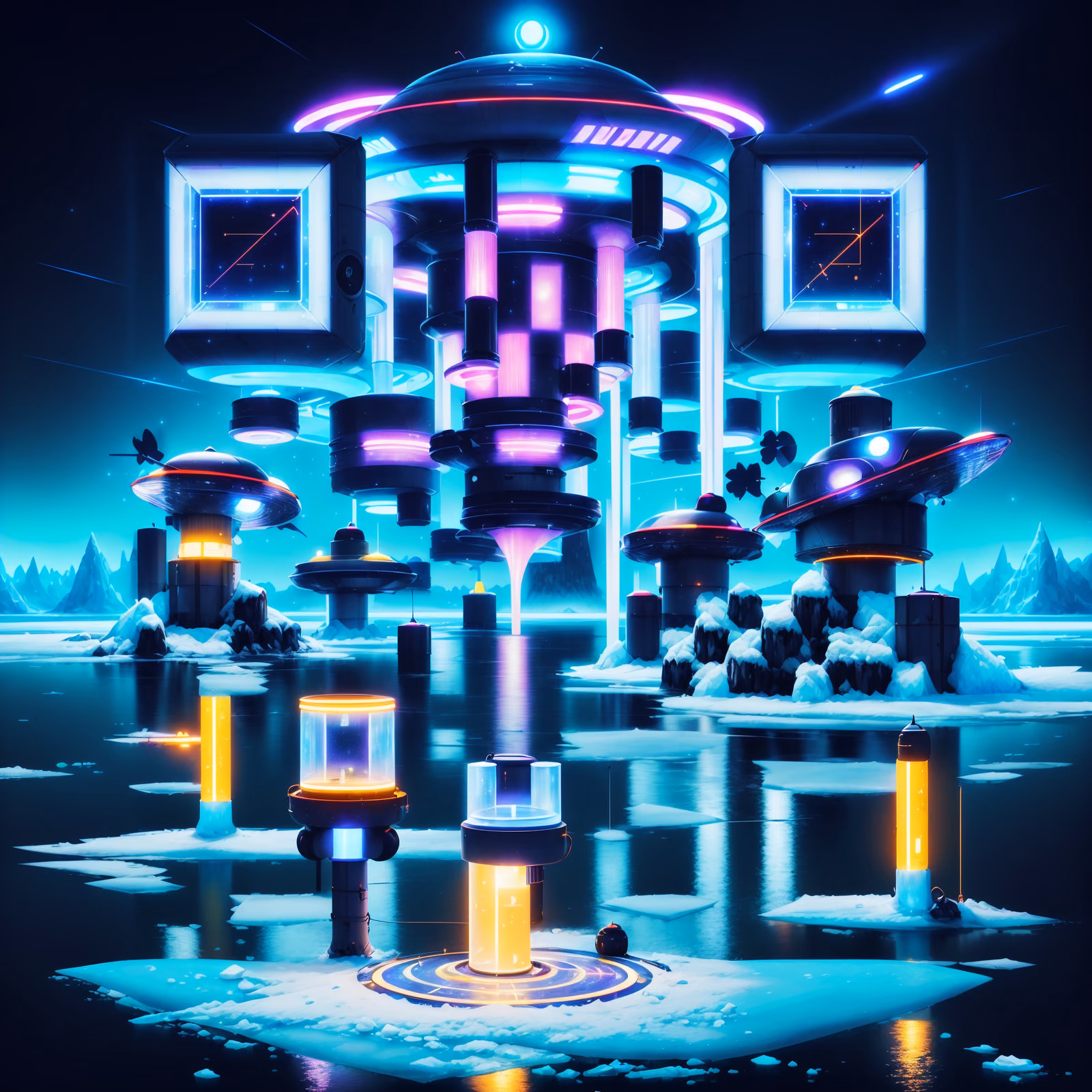 Инопланетное ледяное озеро в ретрофутуризме: QR-код — изображение 1