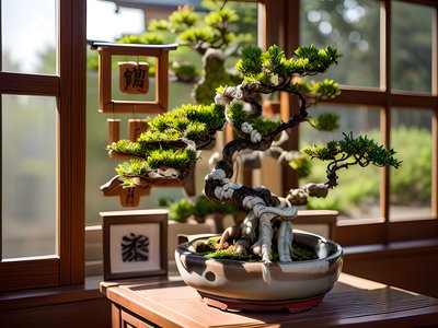 Bonsai Tree Window Photo QR Code Art