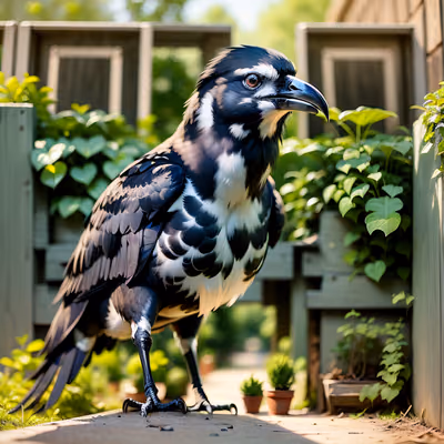 Crow in Sunlit Garden Photorealistic QR Code Art — image 1