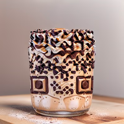 Iced Latte Chocolate Photorealistic QR Code for Table Tents — image 1
