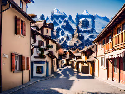 Alpine Village Street Photo QR Code for Posters — image 1