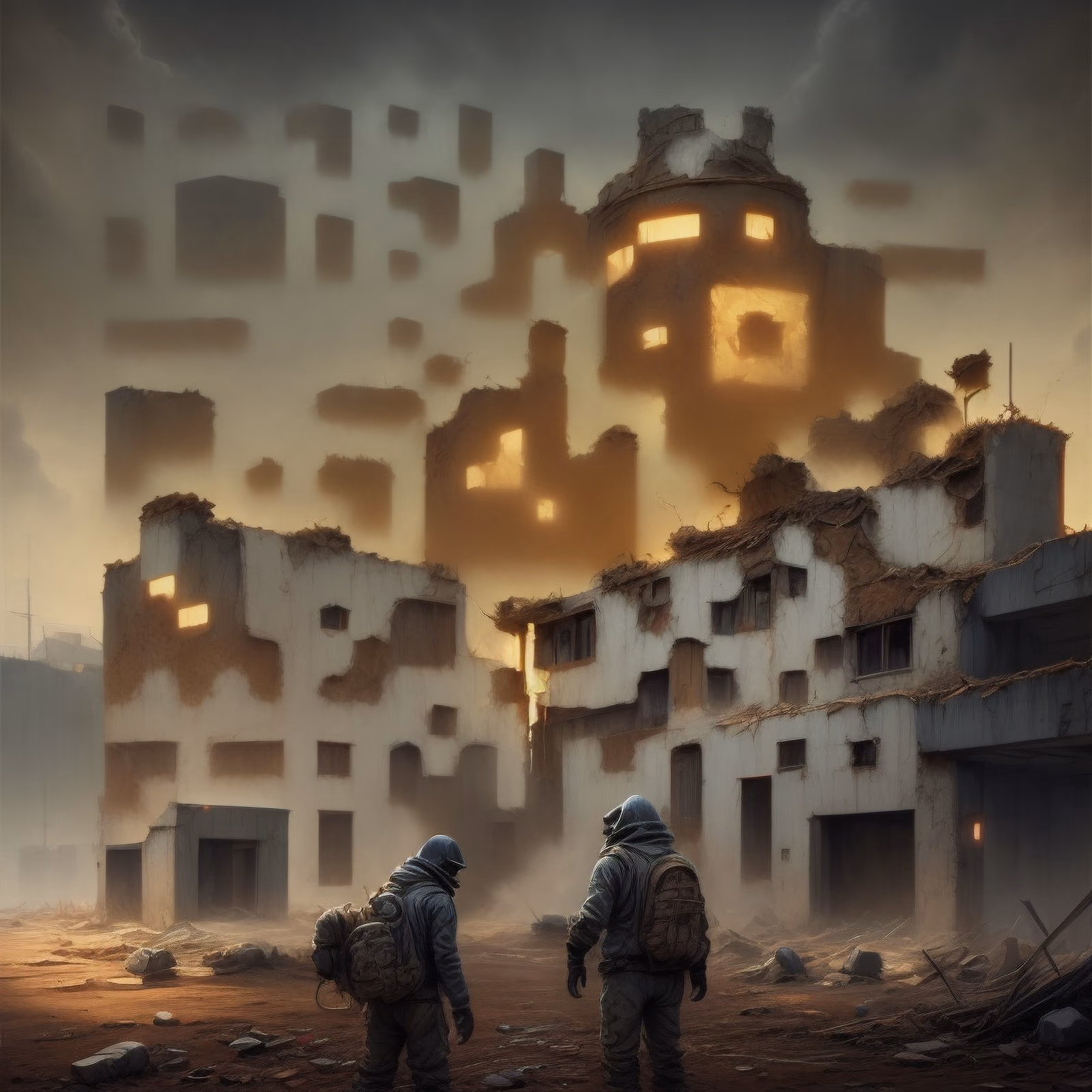 Post Apocalyptic Ruins Matte Painting QR Code for Posters — image 1