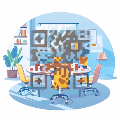 Meeting Room Vector Illustration QR Code for Stickers — image 1