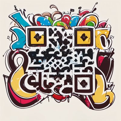 Graffiti Lettering Street Style Sticker Art QR Code for Stickers