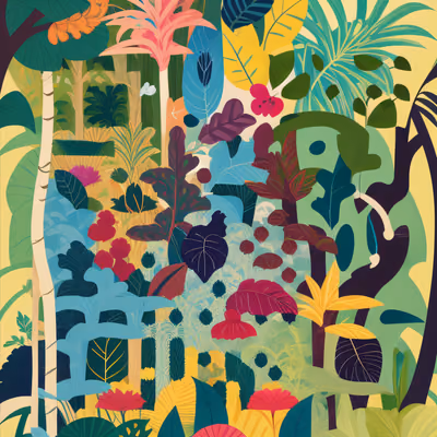 Jungle Leaves Vector Storybook QR Code Art — image 1
