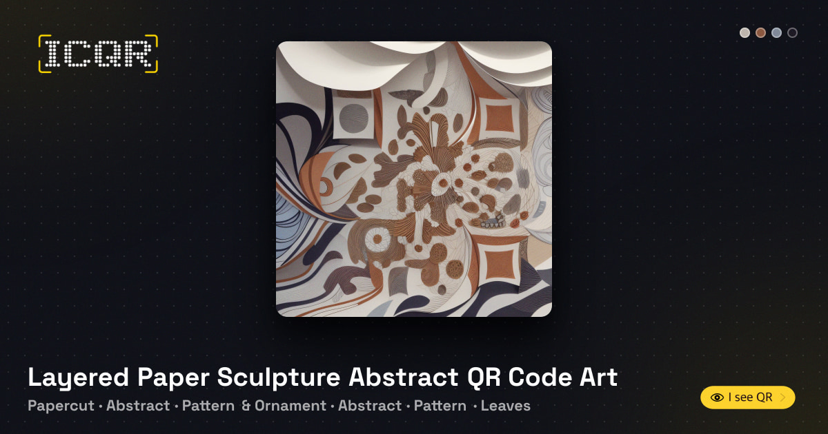 Layered Paper Sculpture Abstract QR Code Art • ICQR