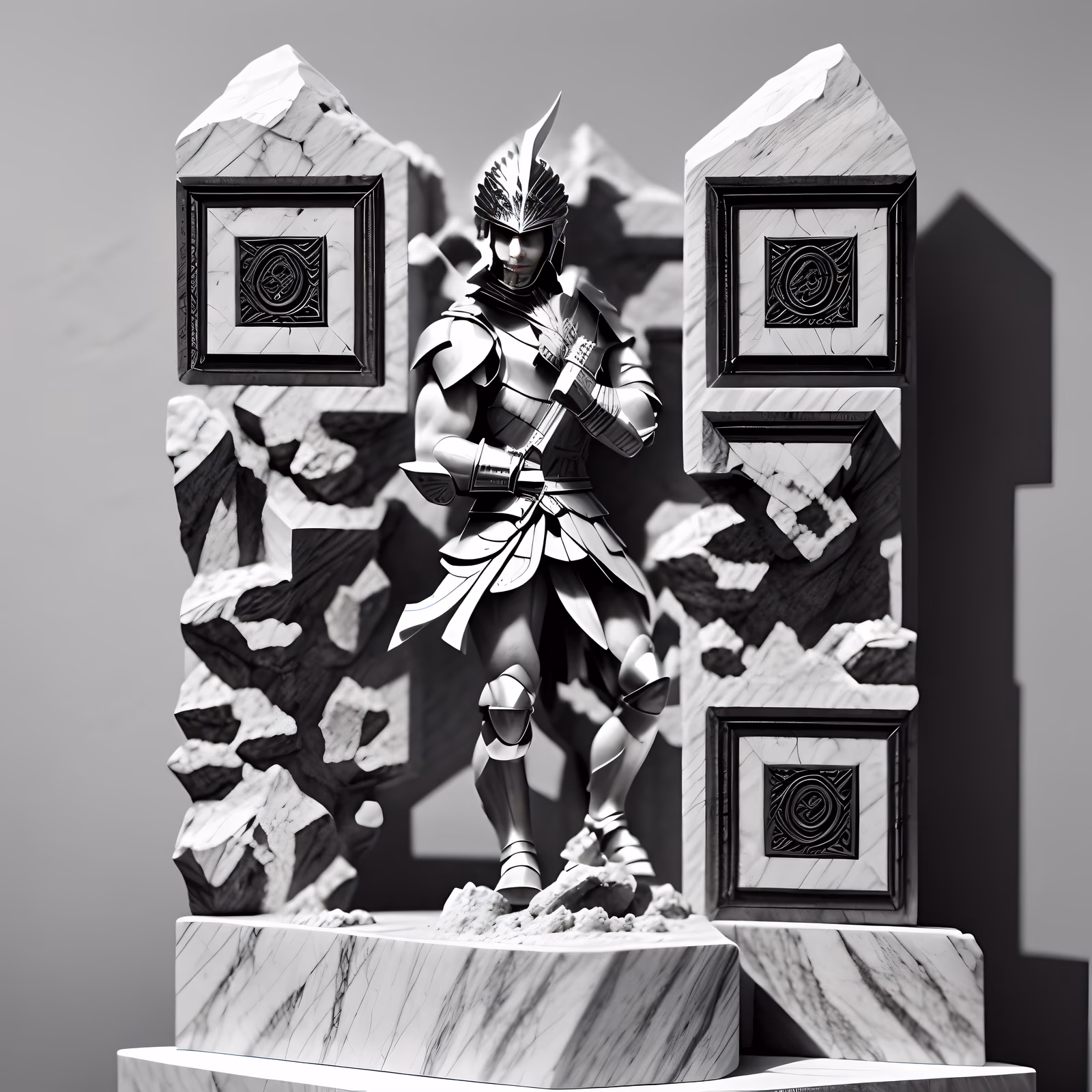 Мраморный воин: скульптура и QR-код — изображение 1