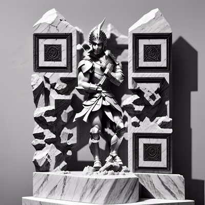 Мраморный воин: скульптура и QR-код — изображение 1