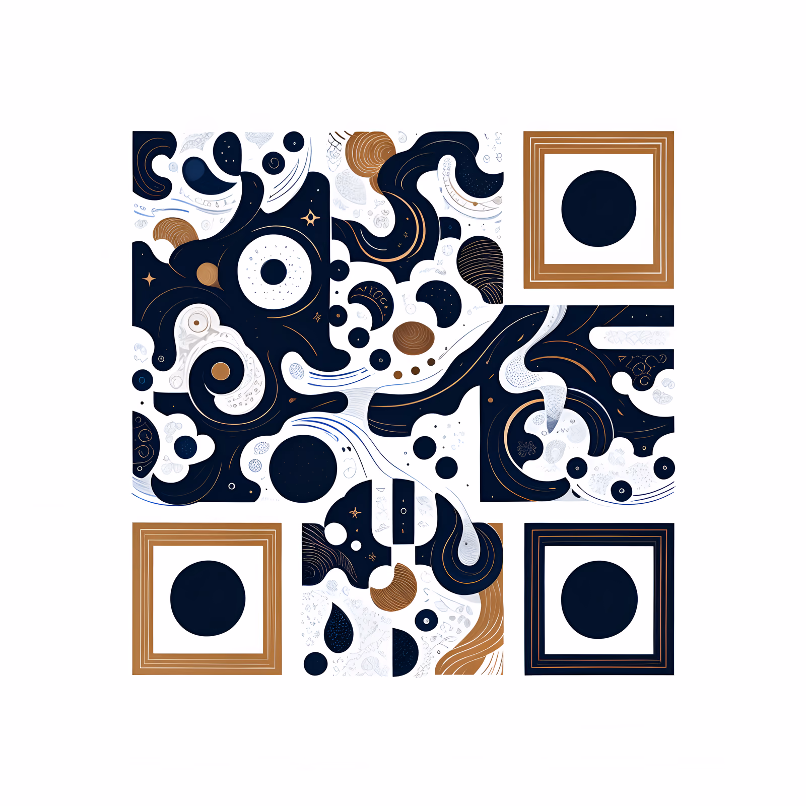 Moon Phase Swirl Pattern QR Code for Packaging — image 1
