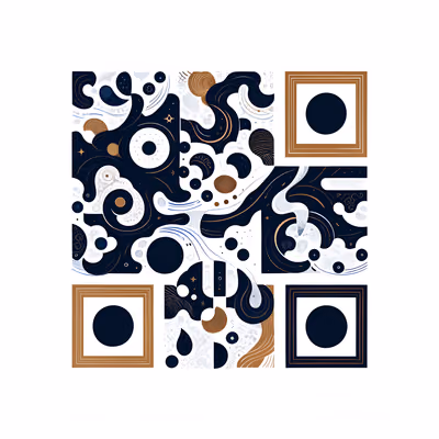 Moon Phase Swirl Pattern QR Code for Packaging — image 1