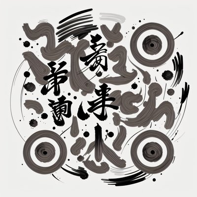 Sumi-e Brush Kanji Ink QR Code Art