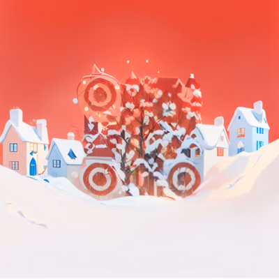 Snowy Christmas Village 3D Papercut QR Code for Greeting Cards — image 1