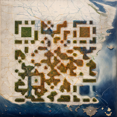 Antique City Map Painting QR Code Art — image 1