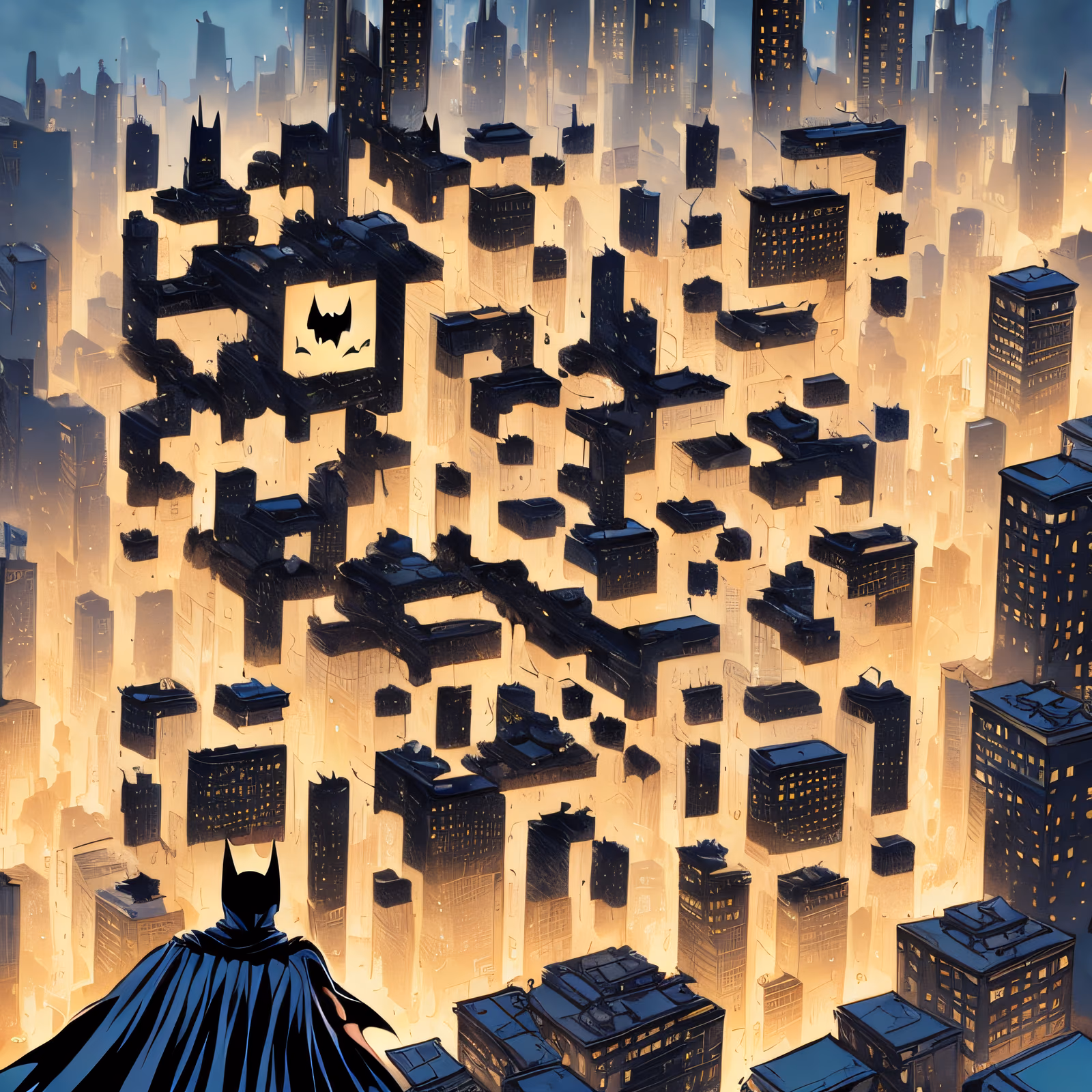 Caped Hero Night City Comic QR Code for Posters — image 1
